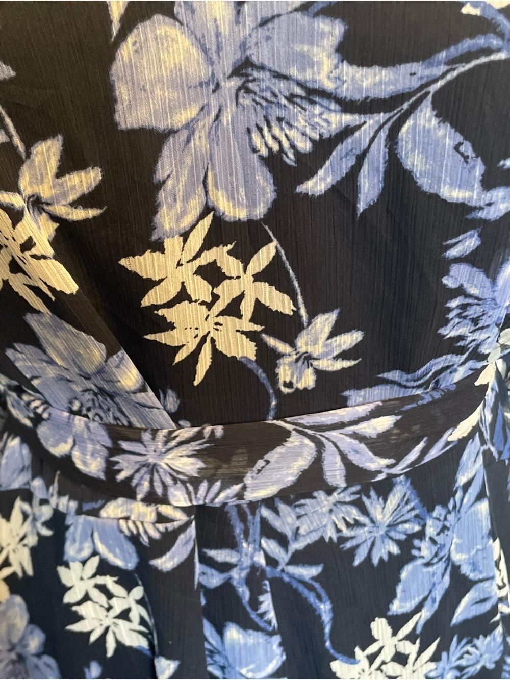 Tommy Hilfiger Navy Floral V-Neck Midi Dress - Picture 11 of 14